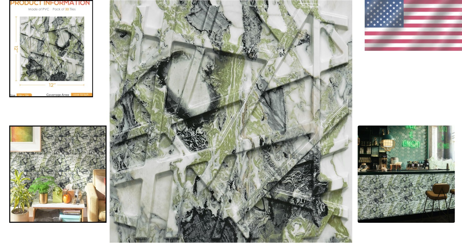 Transform Your Space with 33 Decorative 3D Wall Panels, 12"x12" Marble Style