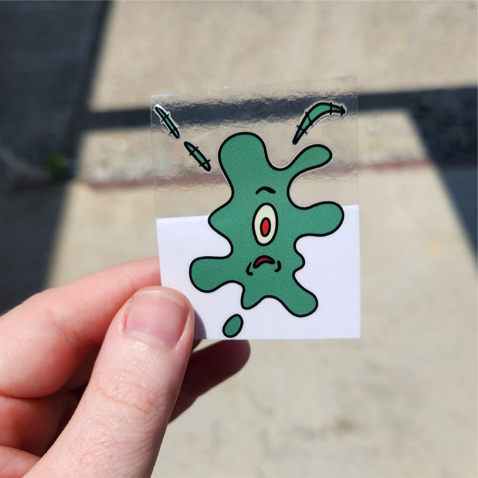 Funny Squished Plankton Spongebob Decal For Window, Car, Gas Lid, Water Bottle