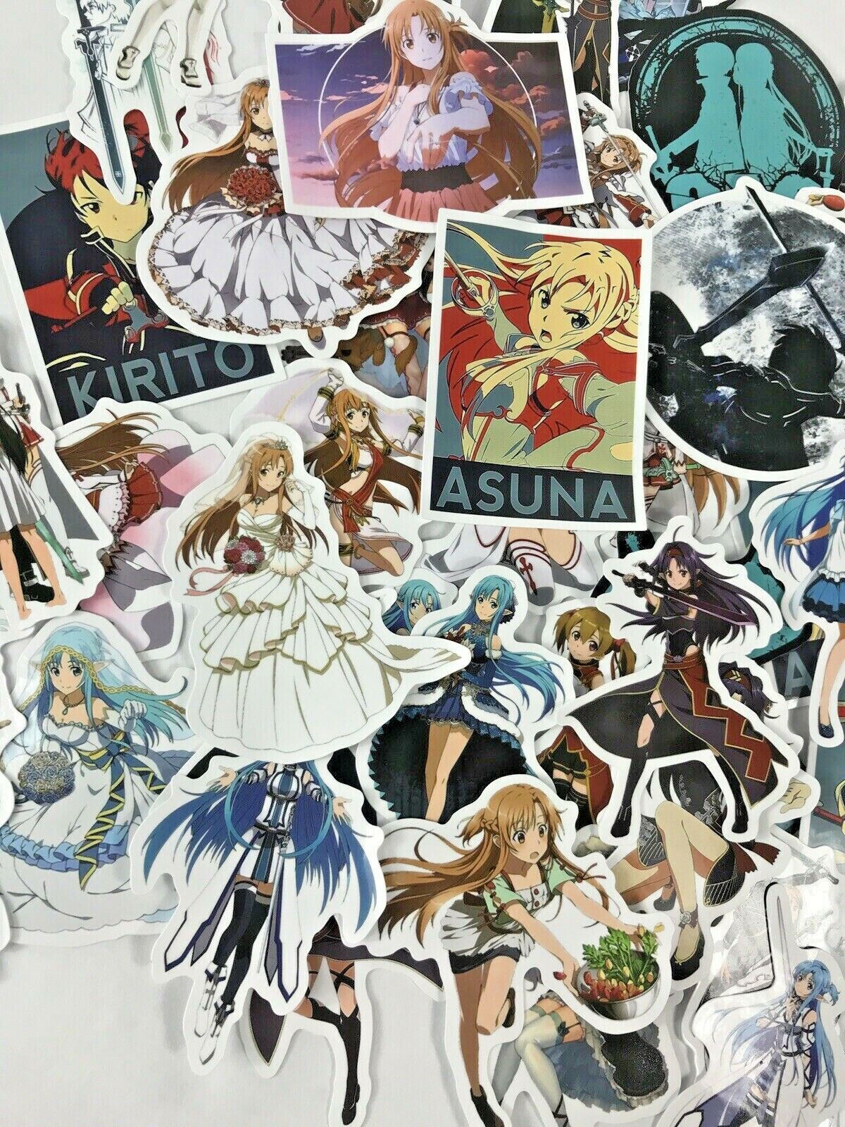 50pc Sword Art Online Asuna Kirito Anime Manga Laptop Wall Decal