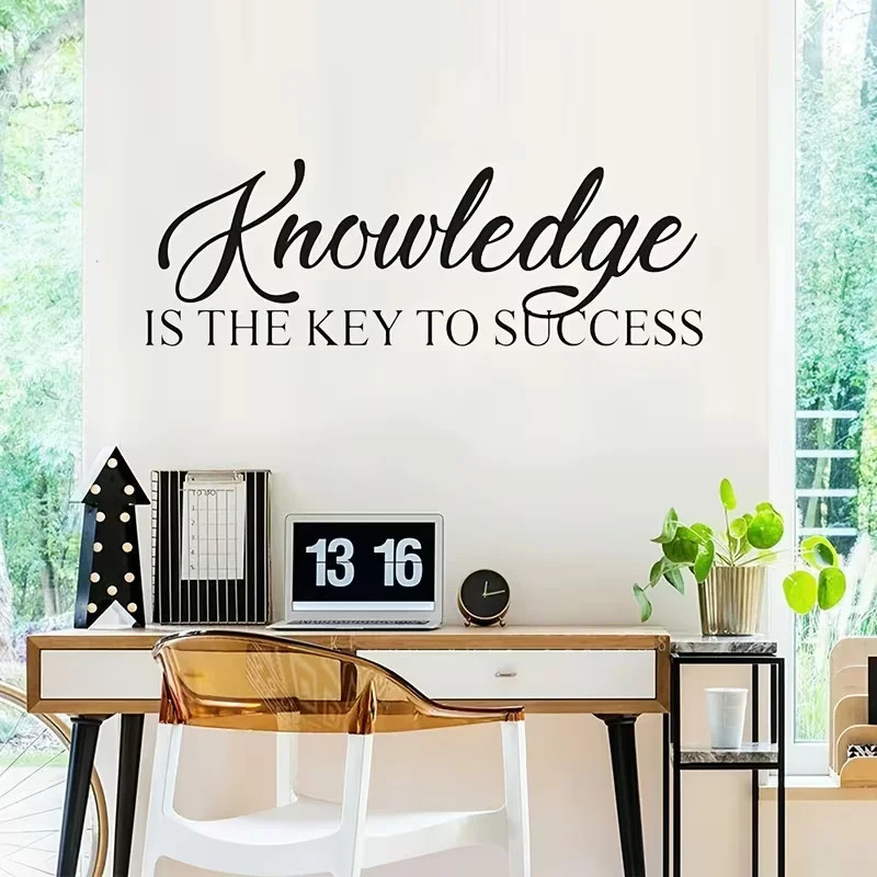 Wall Stickers with Motivational Quotes Knowledge Is The Key to Achieving Success