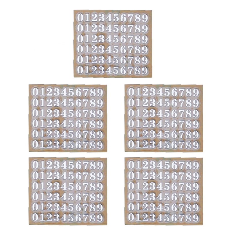 5Pieces/set Gold Silver 3mm Number Stickers Mini Glitter Letter Sticker
