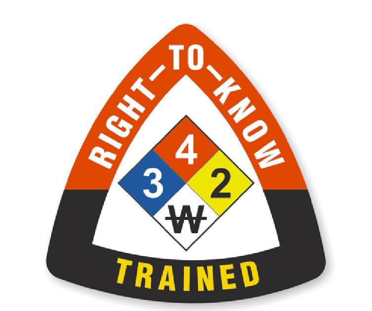 Right To Know Trained Hard Hat Decal Hard Hat Sticker Helmet Safety Label H189