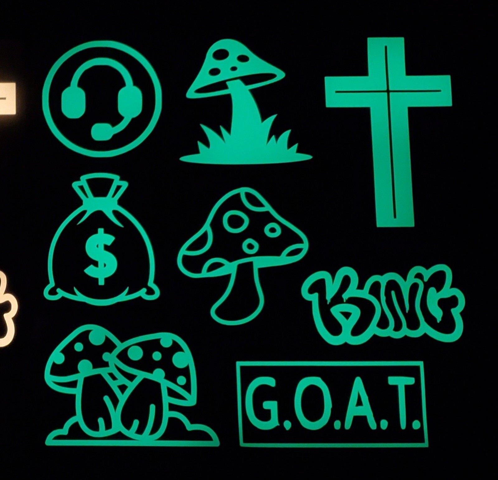 Glow In The Dark Vinyl Decals Gamers Lit Studios Medium Decor New Full Sheets