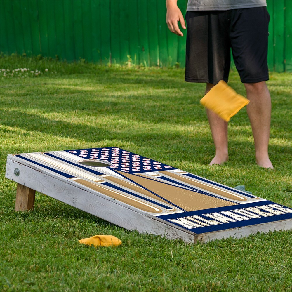 Milwaukee Baseball Tailgating Cornhole Board Wraps and Decals Vinyl Sticker