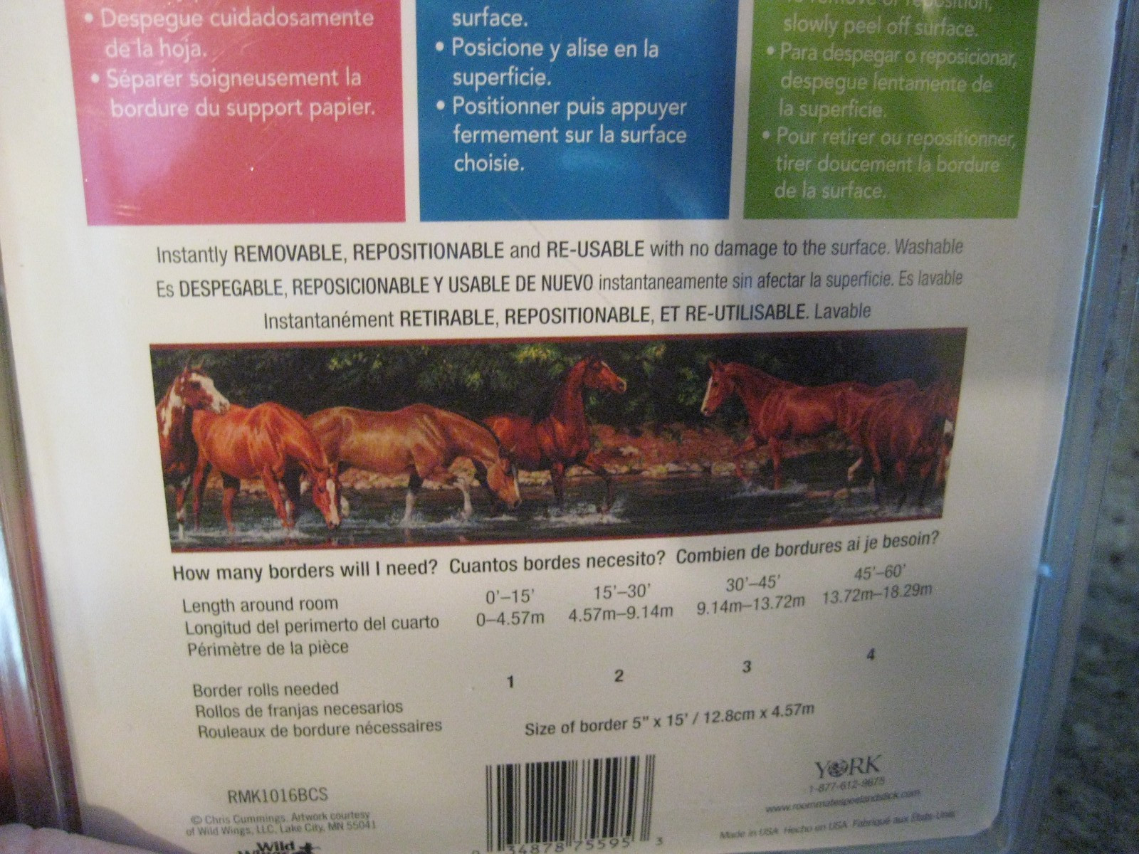 Horse Wall Decor Room Mates Kids Equestrian Decals Peel Stick BORDER
