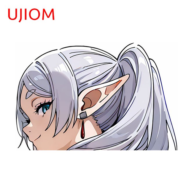 EARLFAMILY 5.1" Frieren Waifu Anime Car Sticker Car Door Artistic Creative Decal