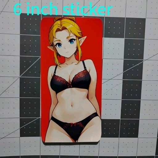 Lot Of 5 Anime Waifu Zelda Vinyl Ecchi Lewd Decal 6 Inch Waterproof Sticker Set