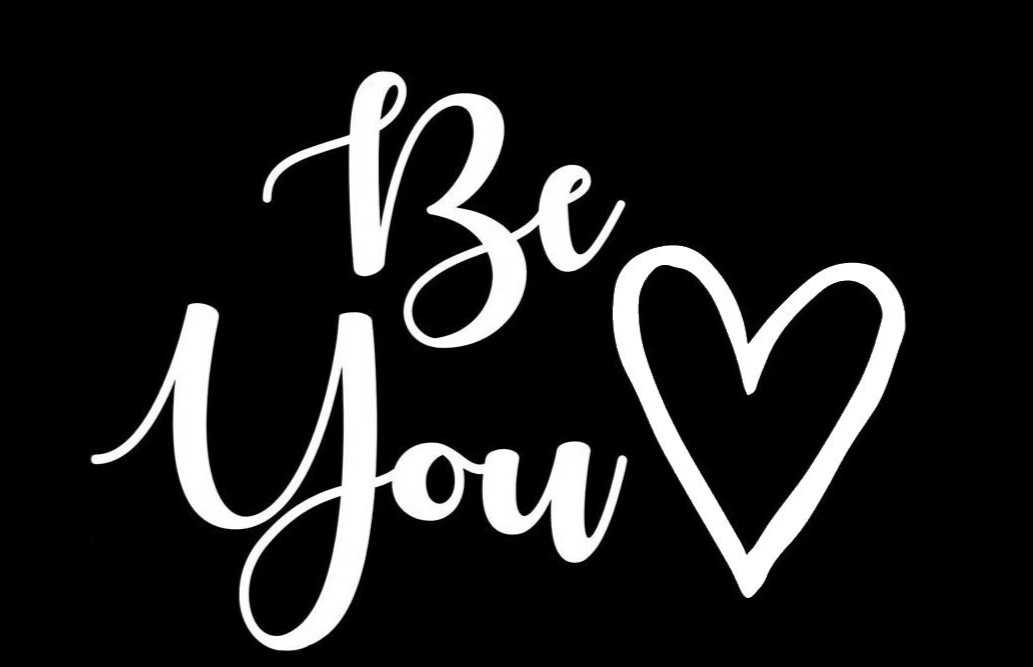 Be You Hearts Two 5" Vinyl Decals Black or White Car Truck Window Laptop Tablet