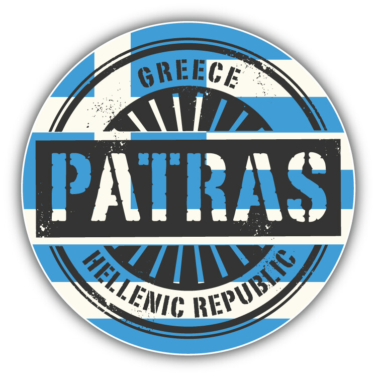 Patras Greece World Flag Stamp Car Bumper Sticker Decal