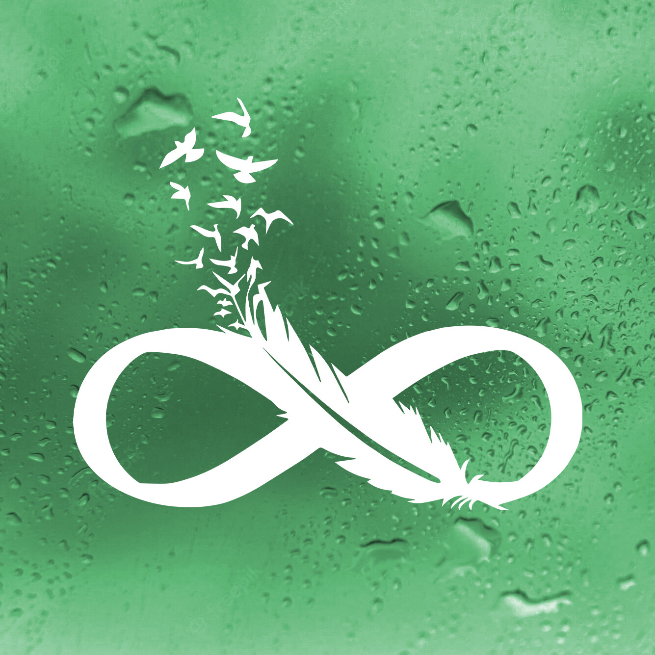 Infinity Birds Custom Vinyl Decal | Pretty Flock of Birds Surreal Design