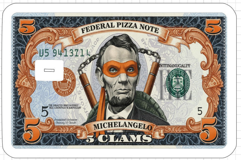 Teenage Mutant Ninja Turtles Credit Debit ATM Card Skin Sticker TMNT 5 Bill USA