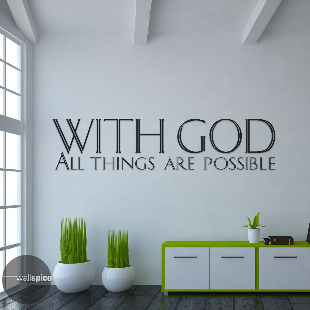 With God All Things Are Possible Vinyl Wall Decal Sticker