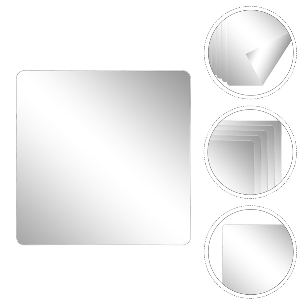 8Pcs Acrylic Mirror Sheets for Wall Self Adhesive Frameless Small Mirror Tiles