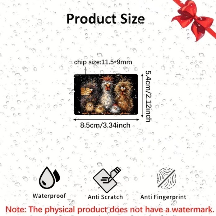 Chicken Family Credit Card Debit Card Skin Funny Decal Wrap Sticker Decal