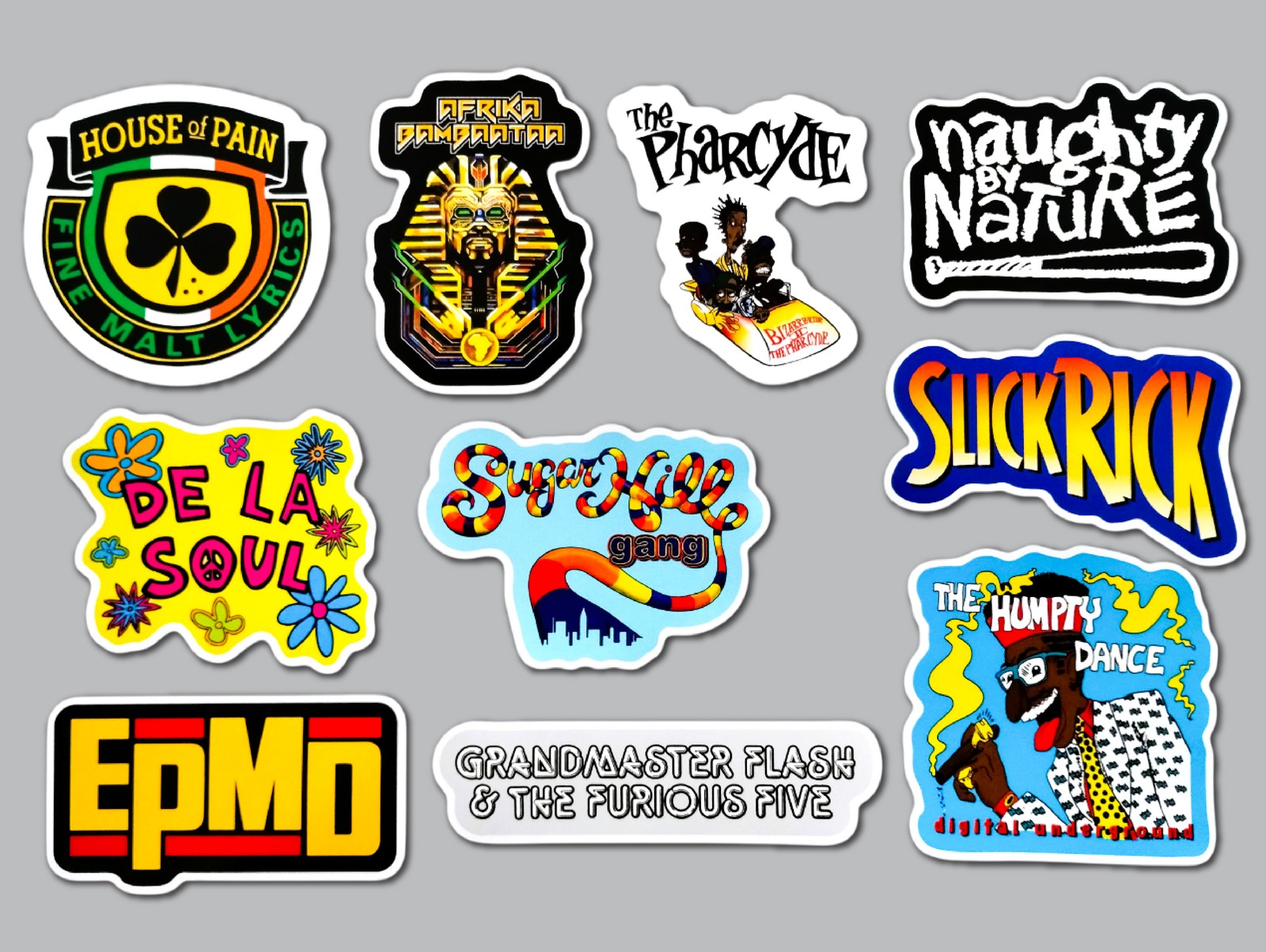 Classic Hip-Hop Sticker Lot (10 Stickers) SET 4 pharcyde de la soul epmd rap 80s