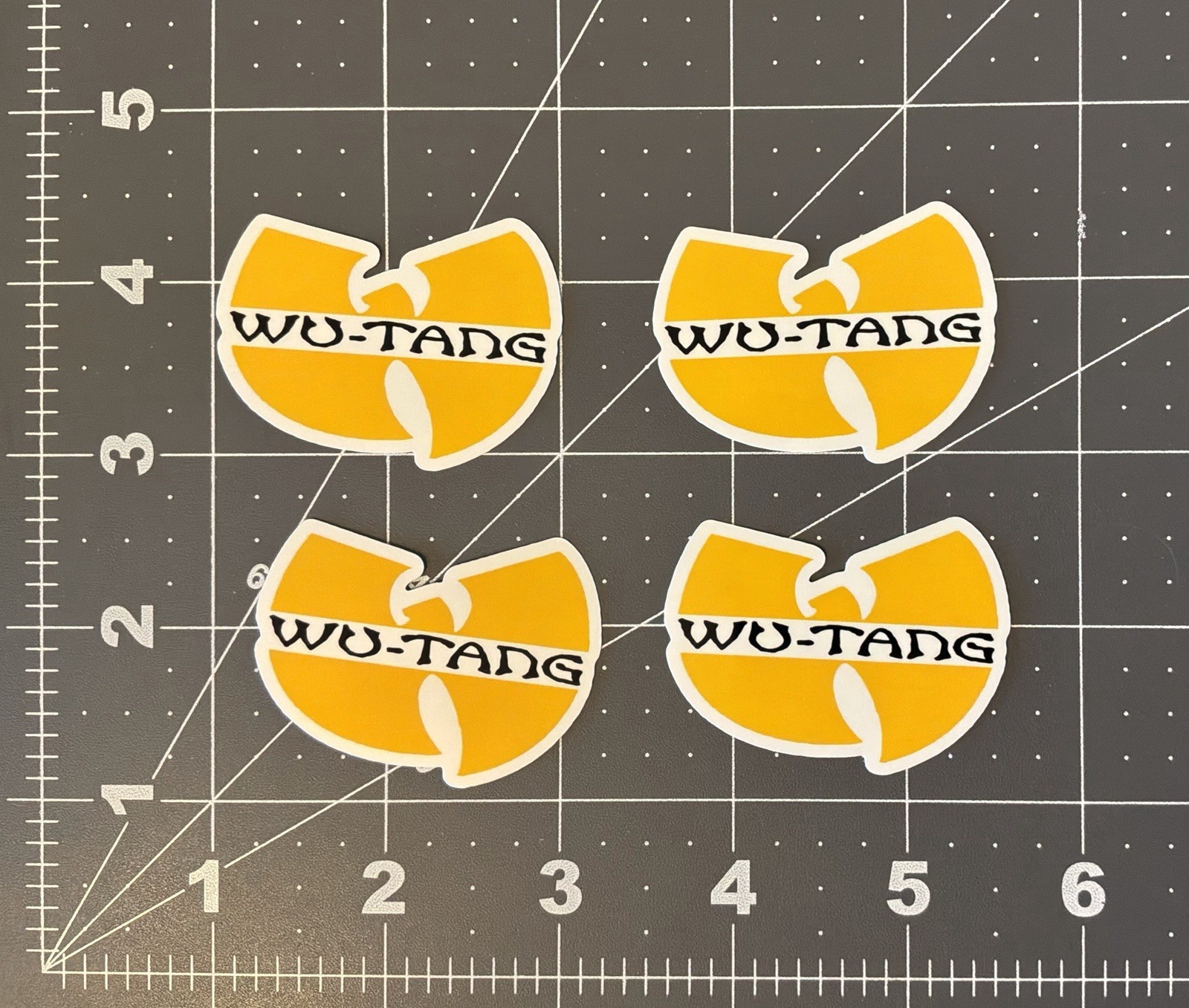 Wu Tang Clan Stickers Logos 4 Stickers Yellow