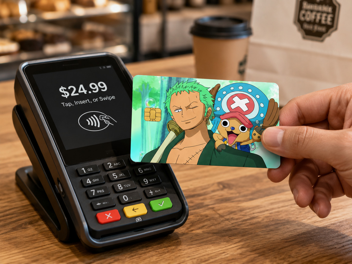 Cute One Piece Zoro Chopper Forest Scene Debit Card Credit Card Skin