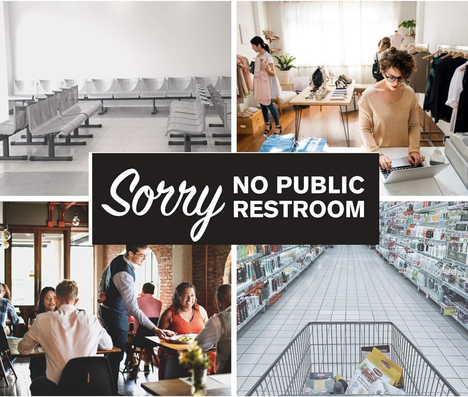 Efficient Workplace Communication Signs – Easy Install No Public Restroom Decals