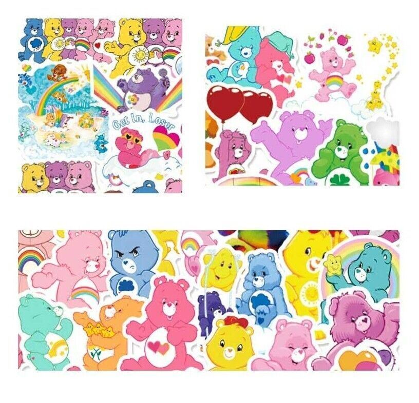 TEDDY BEAR Vinyl Stickers~SUNSHINE Grumpy RAINBOW Care Teddybear~VINYL WATERPROO