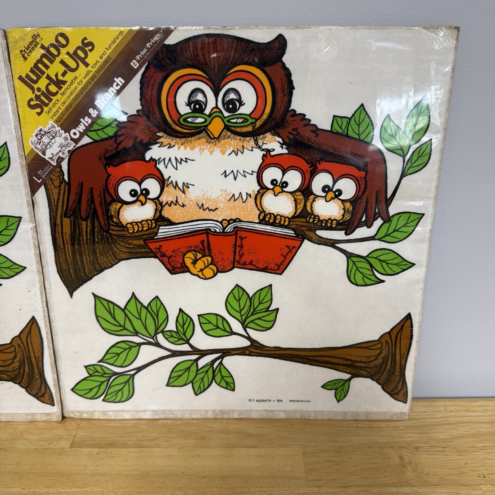 1980s Owls Priss Prints Room Decoration Wall Decals Vintage Retro Classroom Play