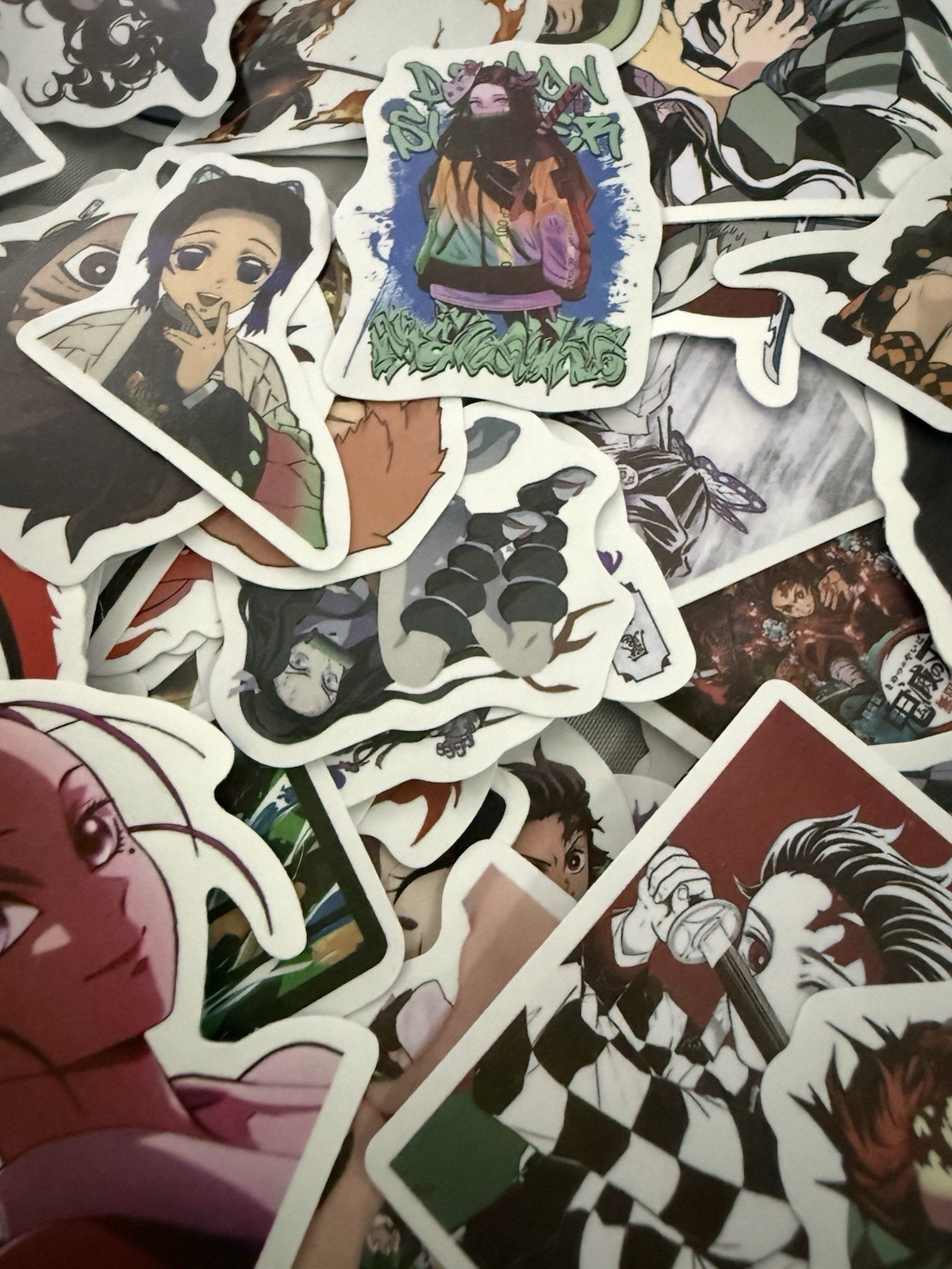 10pcs Vinyl Stickers Demon Slayer Anime Luggage Phone Laptop Fridge