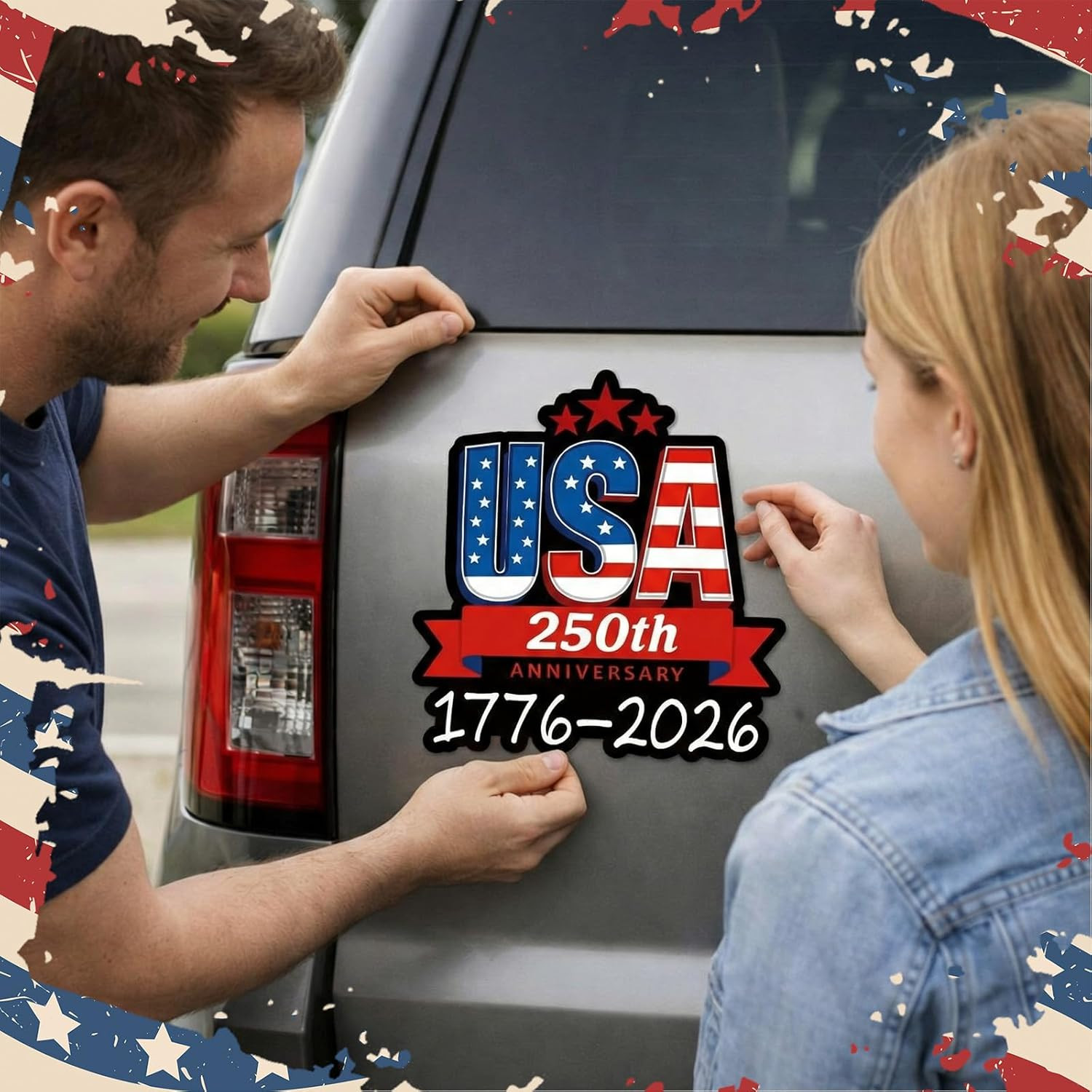 10 Pcs 250Th Anniversary Car Magnetic Sticker 1776-2026 Patriotic Flag Freedom E