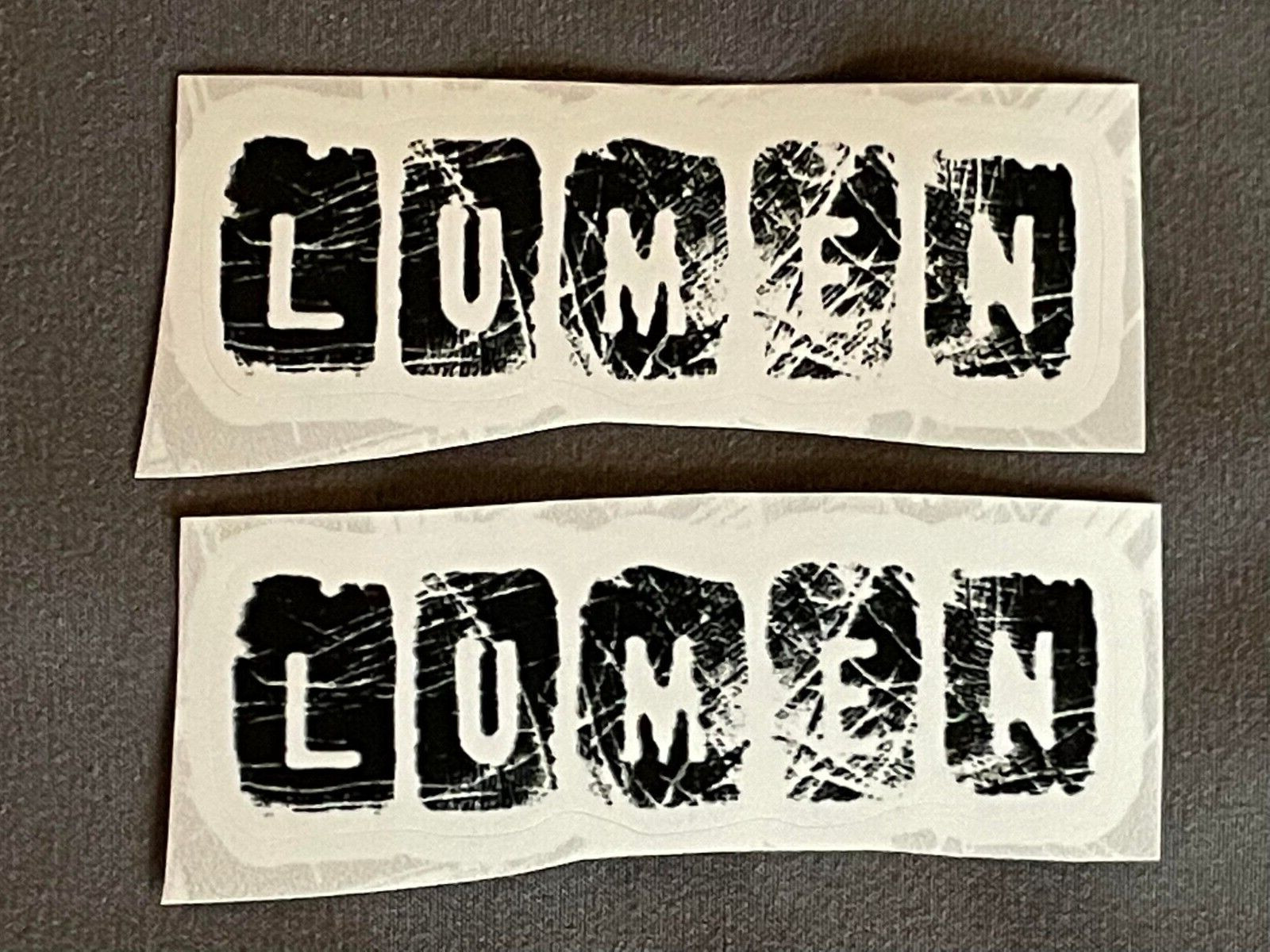Lot of (2) LUMEN 7/8" x 2 7/8" Band STICKERS White Black FAST! FREE SHIP!