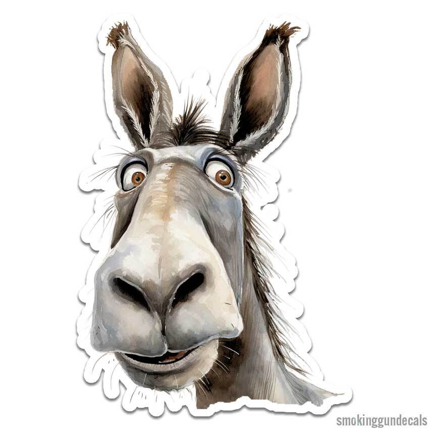 Funny Mule Donkey, Vinyl Decal Sticker, Indoor Outdoor, 3 Sizes, #12383