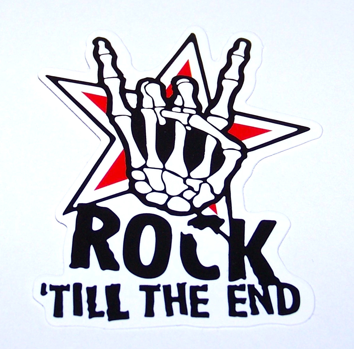ROCK TILL THE END Logo Cut Sticker Decal Band Music Horns Punk Rock Heavy Metal