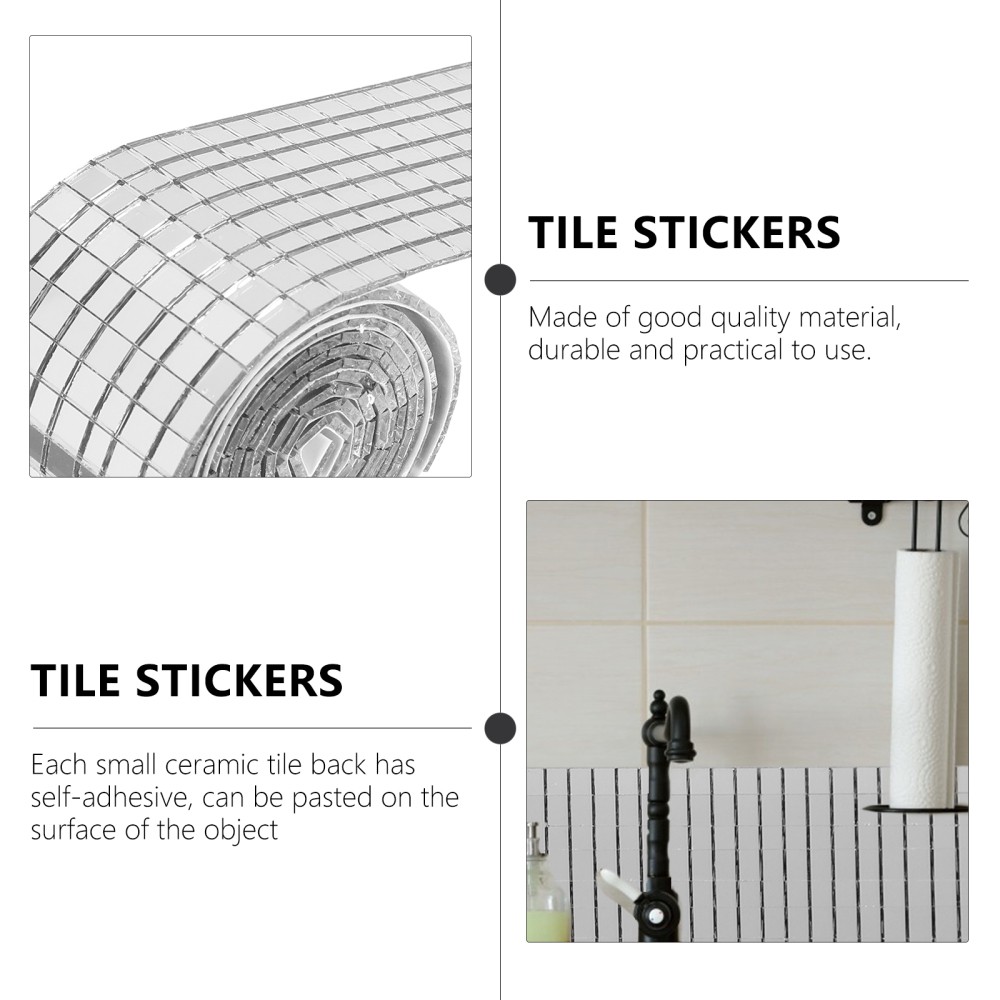 Self Adhesive Small Square Mirror Crafts Glass Mosaic Wall Decal