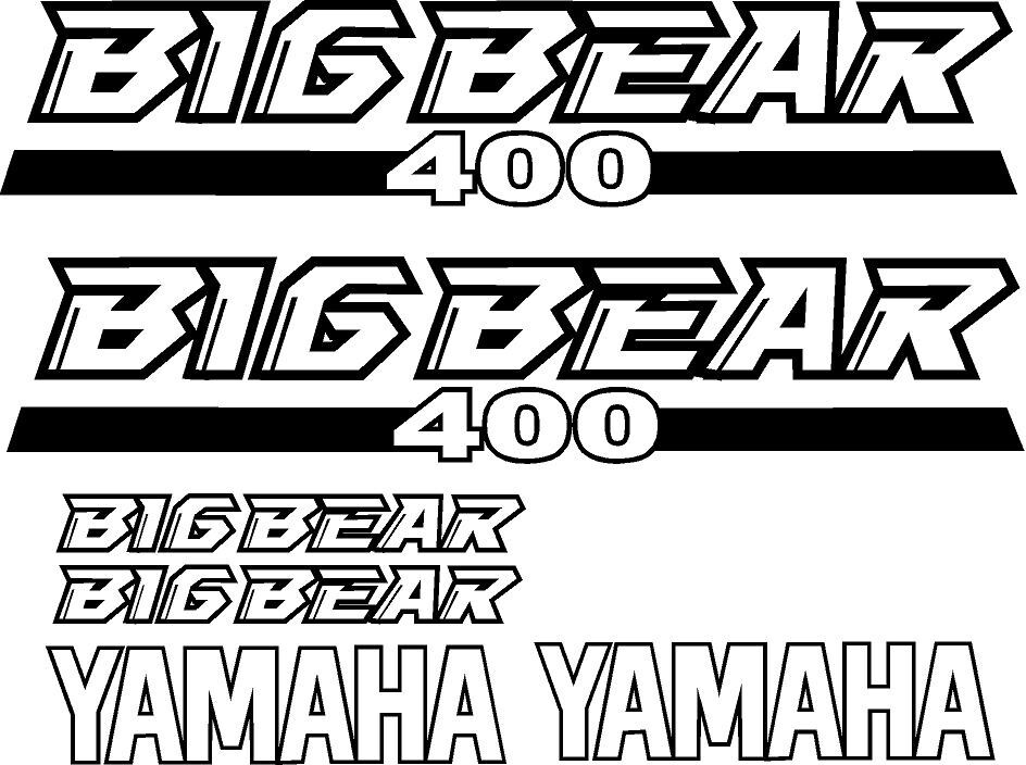Yamaha Big Bear 400 Clean Remix Emblem Sticker Graphic Set Kit 4×4