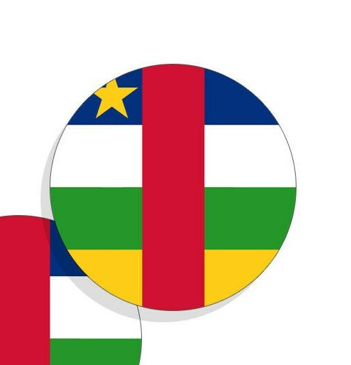 Central African Republic Flag Stickers Flag Decals Vinyl Stickers Round 4 pack