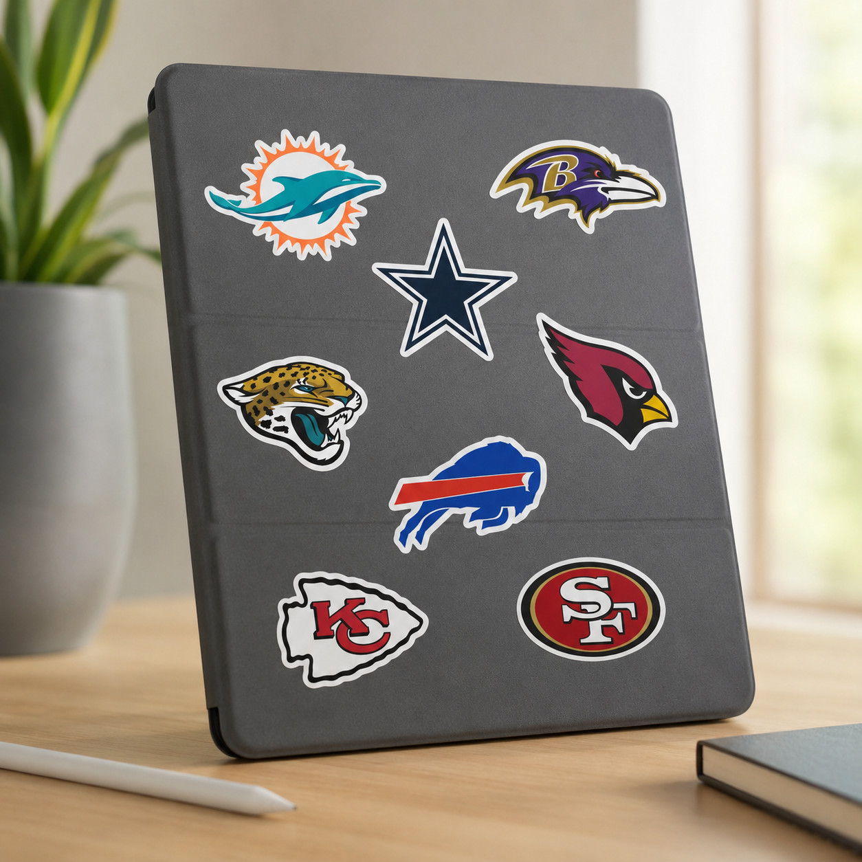 32pc NFL Team Logo Waterproof Vinyl Stickers Laptop Phone Water Bottle Car