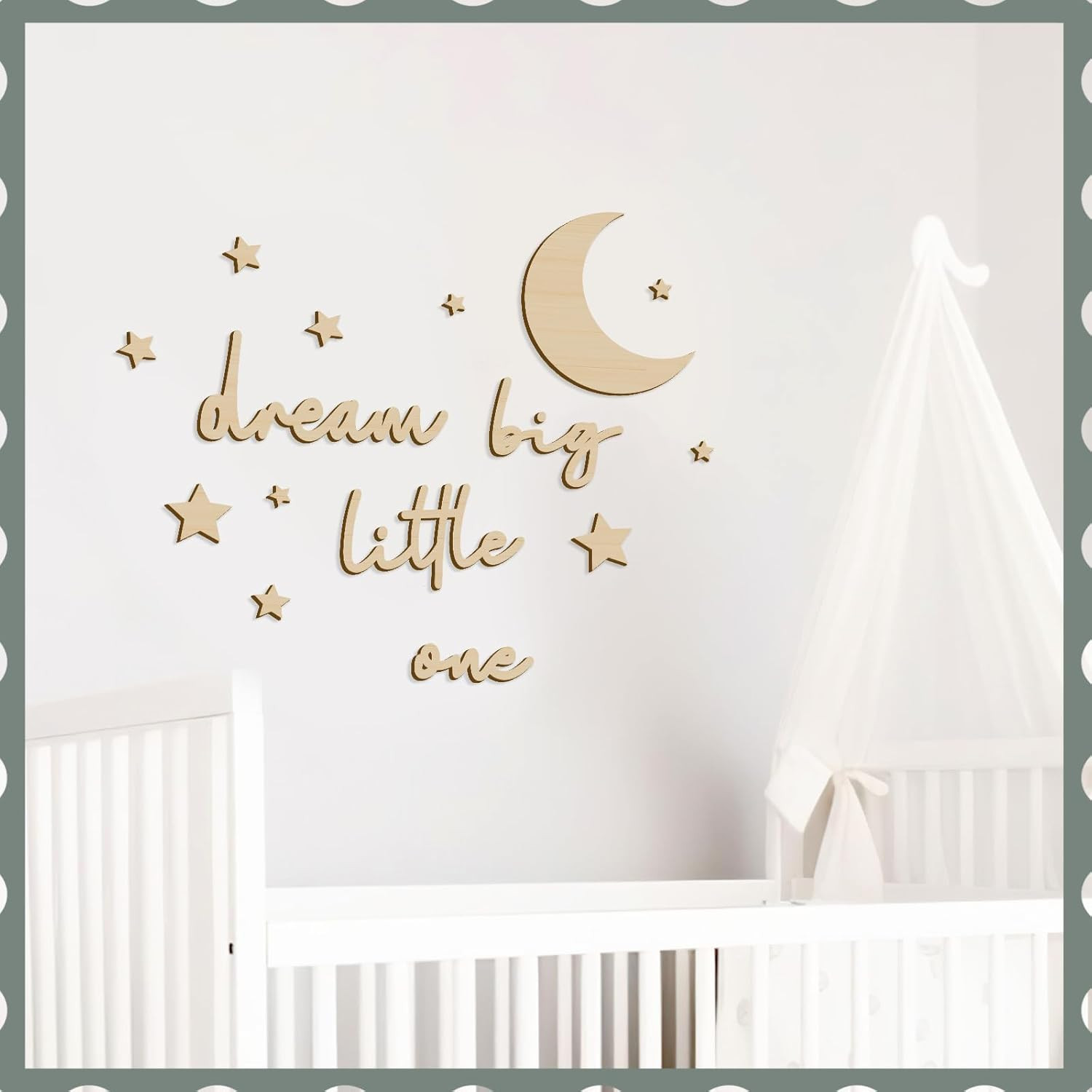 15 Pcs Moon and Stars Nursery Decor Dream Big Little One Wall Decor Boho Neutral