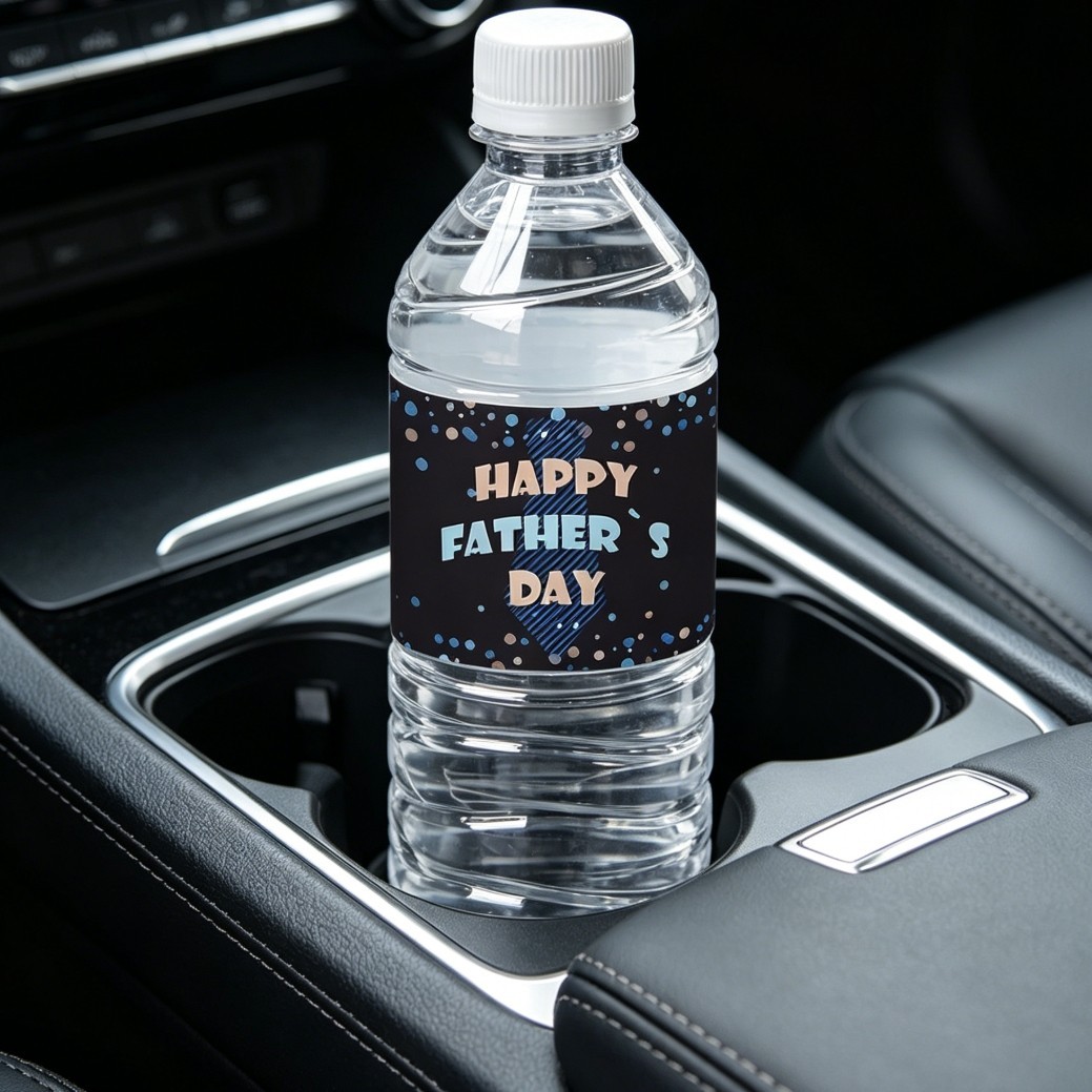 Father Day Bottle Stickers Long-lasting Plastic Material Bright Vibrant Colors
