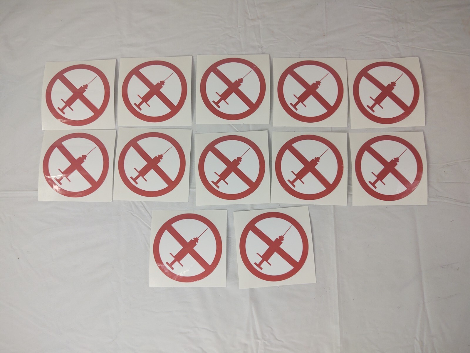 No Syringe Needles Round Trash Can Receptacle Stickers 12 Individual Stickers