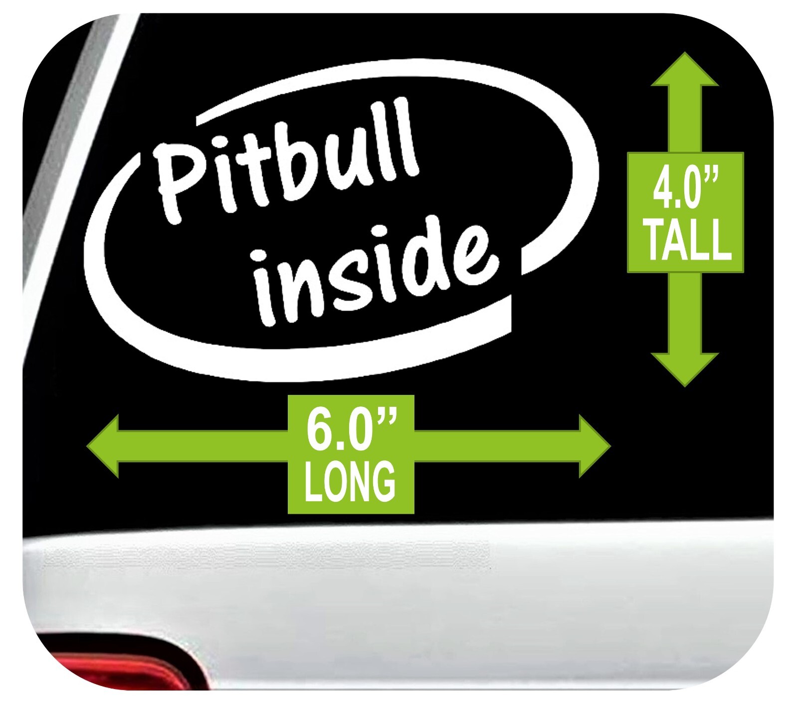 Pitbull inside Decal Pit Bull Window Sticker C1091