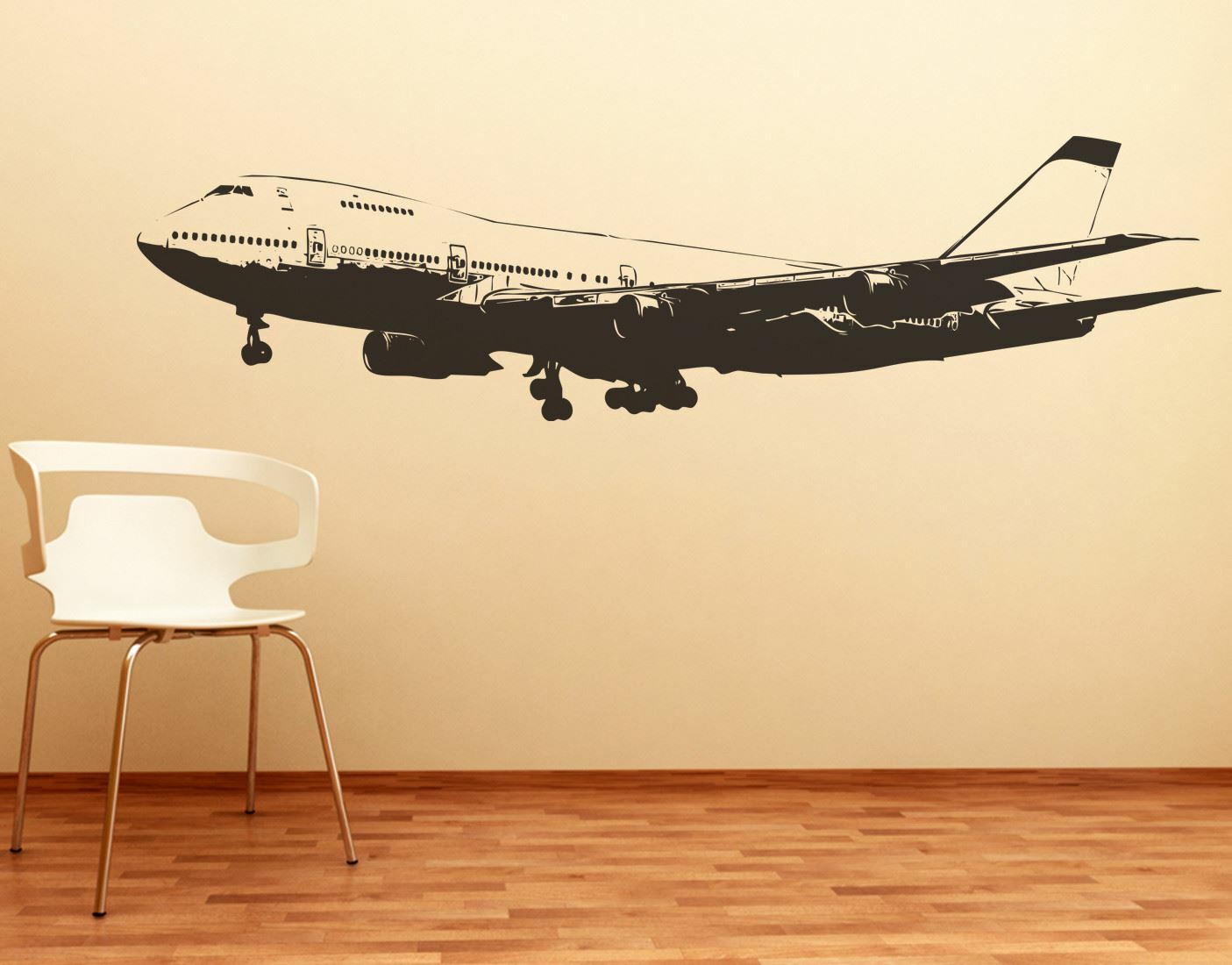 Large 747 Airplane Wall Decal Sticker by Stickerbrand. Flying Plane #6031
