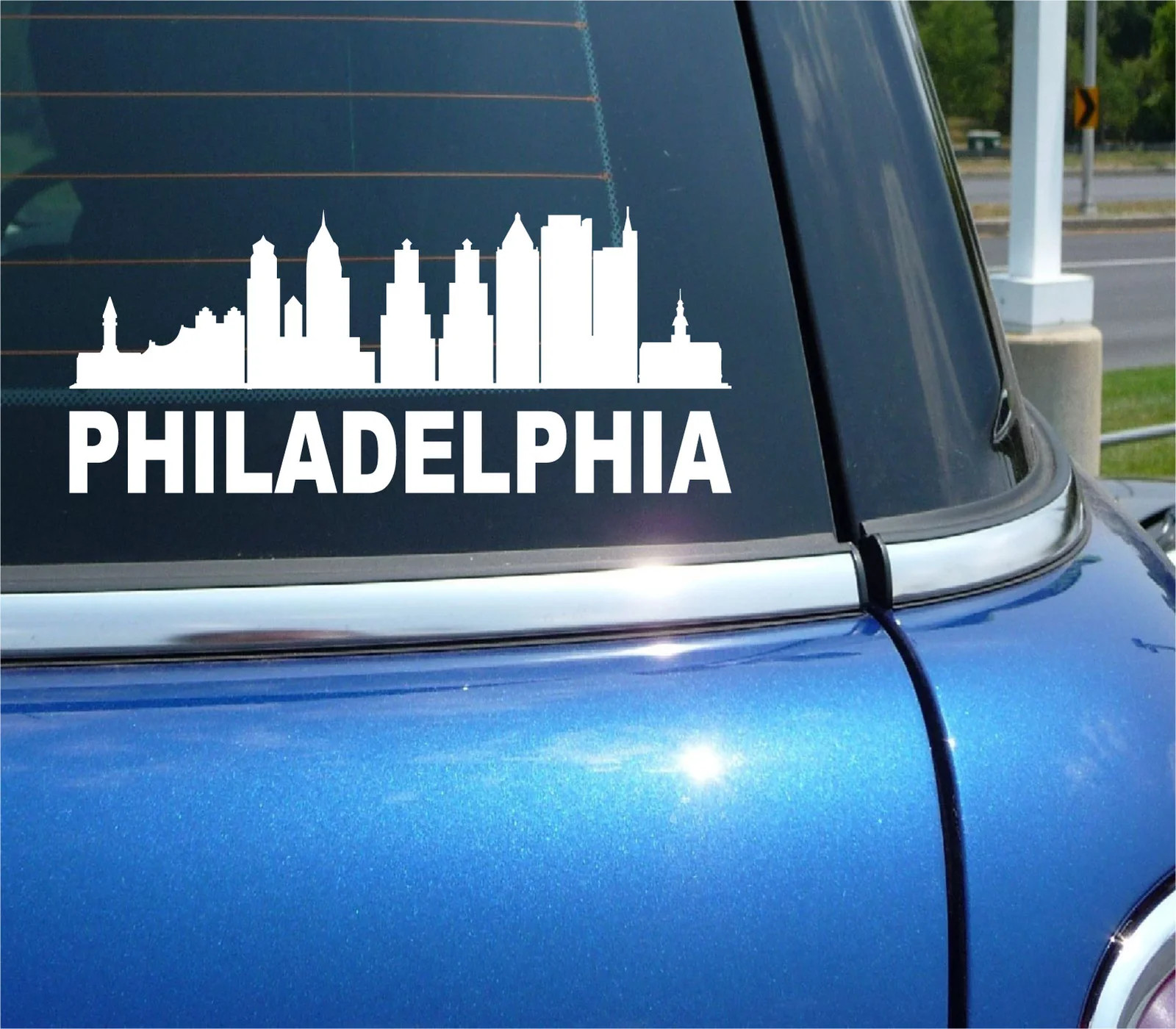 PHILADELPHIA PENNSYLVANIA CITY SKYLINE CITYSCAPE CAR WALL DECAL BUMPER STICKER