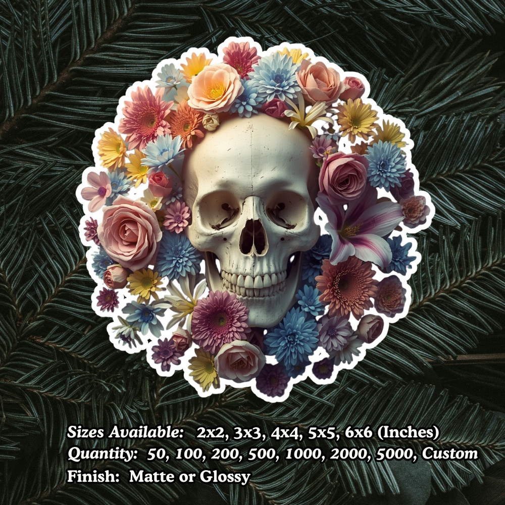 Skull Stickers Waterproof Vinyl Decal Glossy Matte Laminated Die Cut New