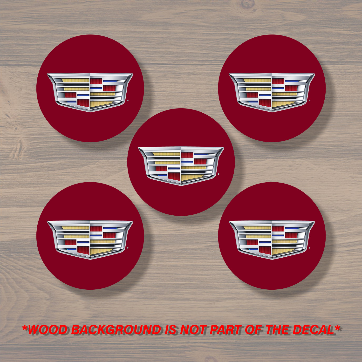 Vinyl Decal Sticker Overlays Fits Cadillac Escalade Wheel Center Cap x5