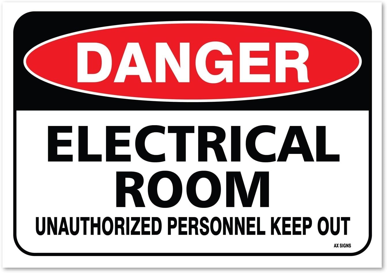 (2 Pack) Electrical Room Sticker Unauthorized Personnel Keep Out 7 x 10 Inches