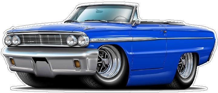 1964 Ford Galaxie 390 XL 4ft Long Wall Graphic Decal Sticker Man Cave Decor Boys