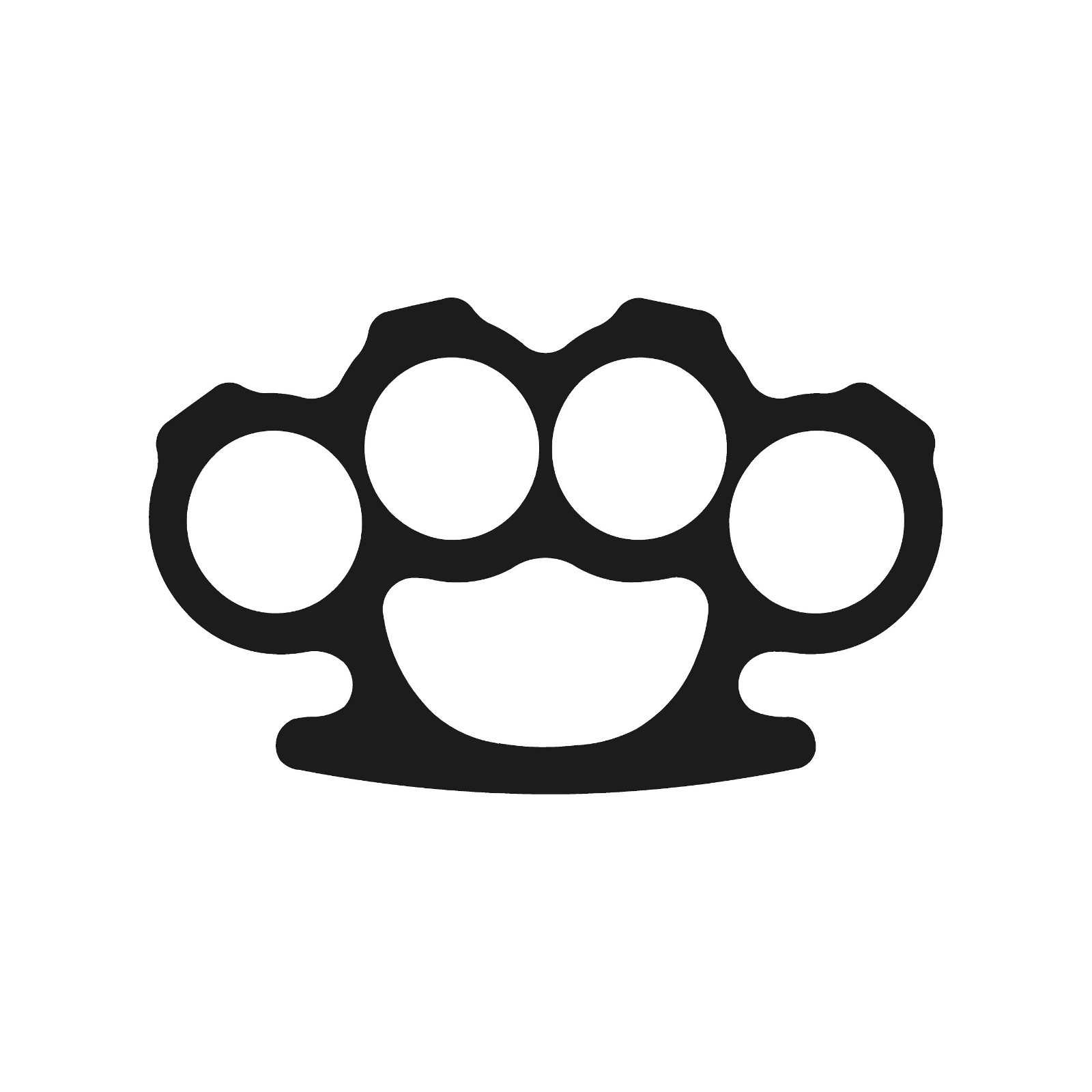 Brass Knuckles Outline Vinyl Decal Hand Weapon symbol Sticker