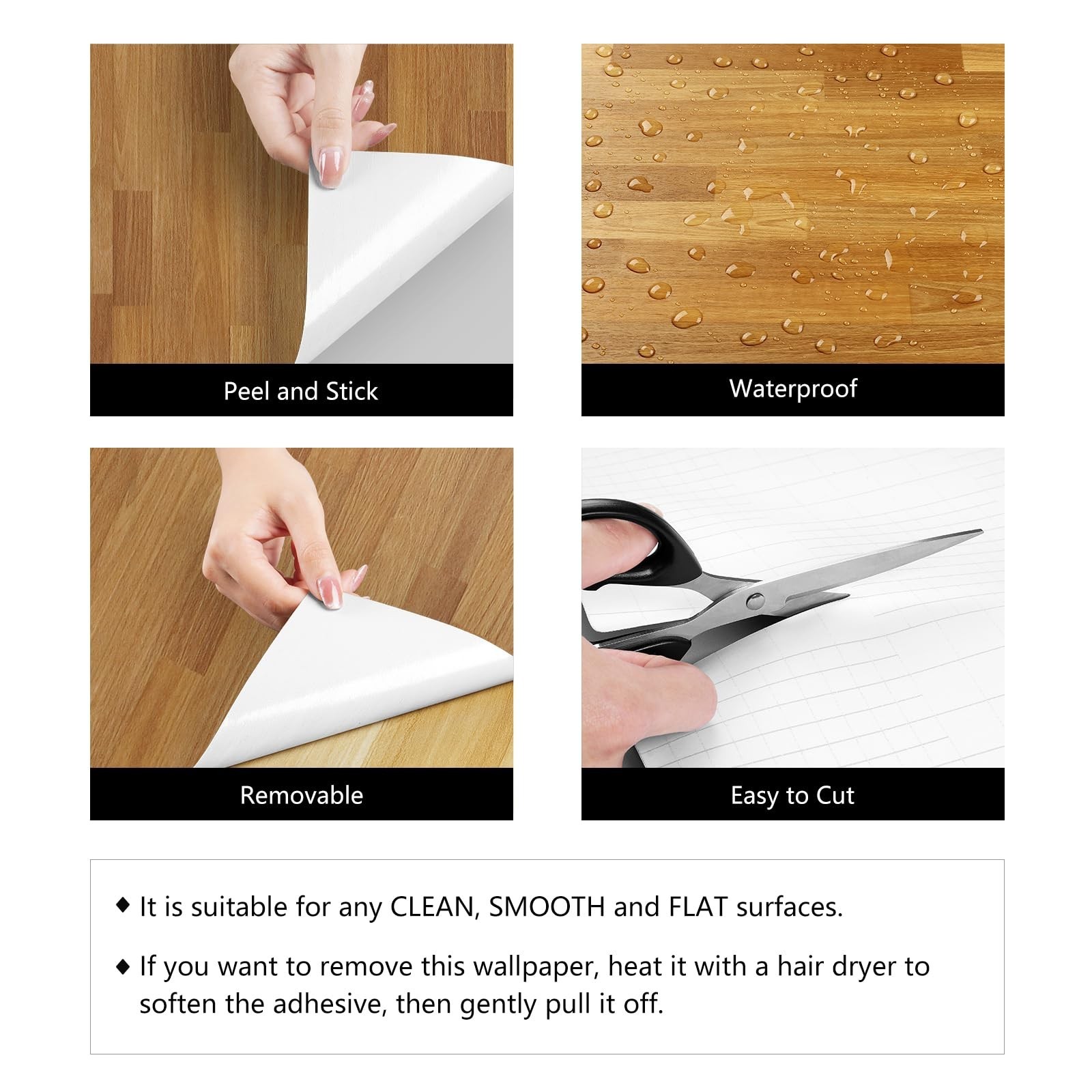 LACHEERY Butcher Block Countertop Contact Paper 160 x 36 Inch Extra Wide Peel…