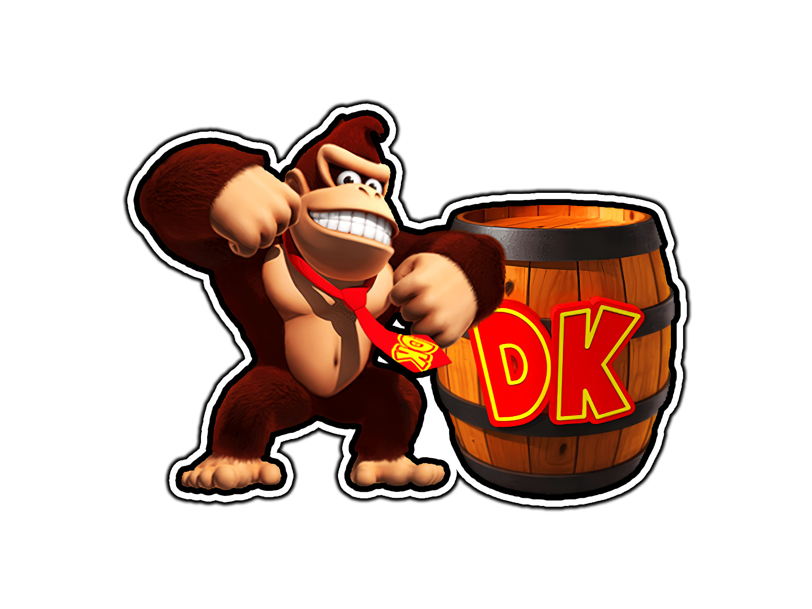 Donkey Kong & DK Barrel Waterproof Vinyl Sticker Decal Die-Cut