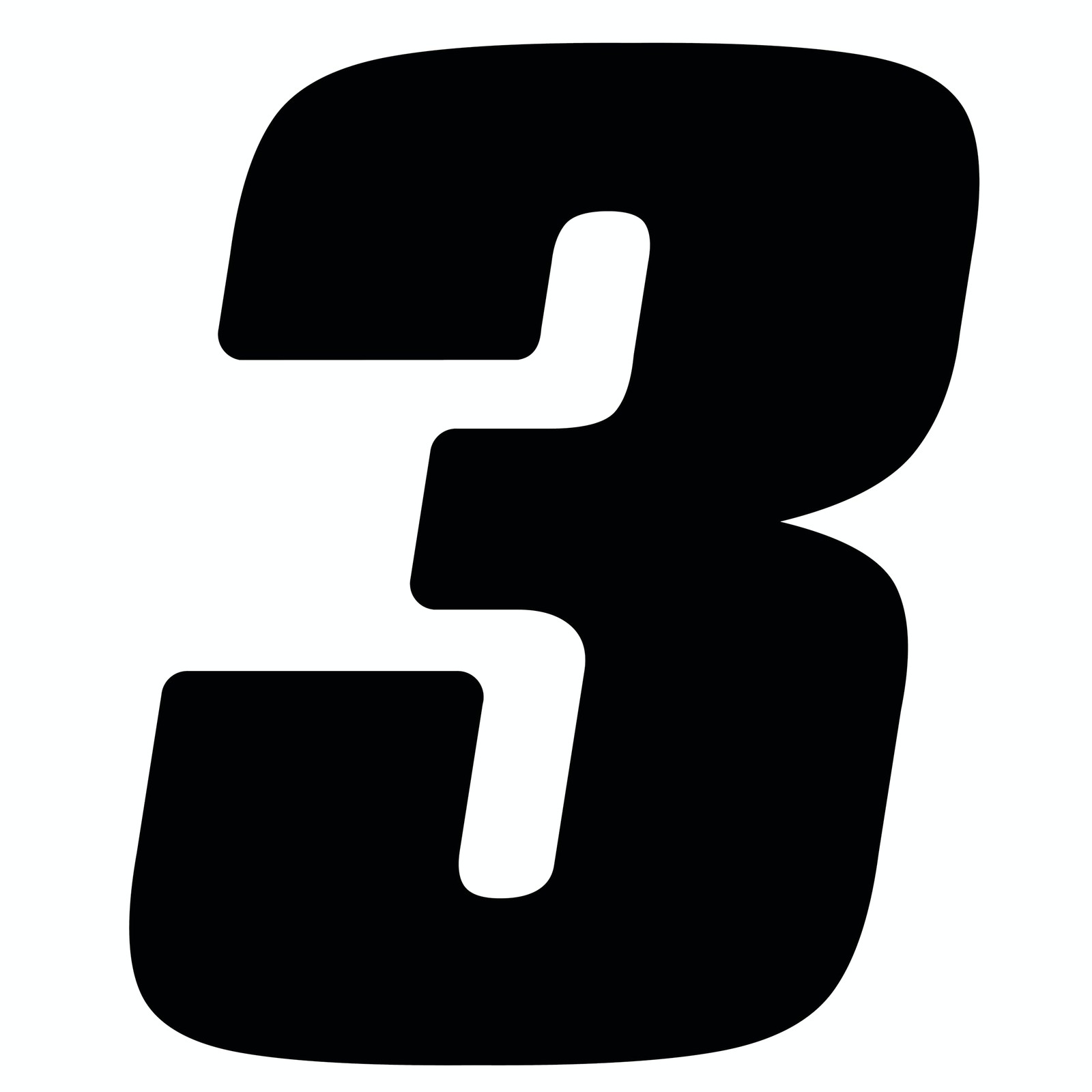 Black Motorsport Number Stickers 5.5 Inch High Gloss Vinyl 3 Pack Made in USA