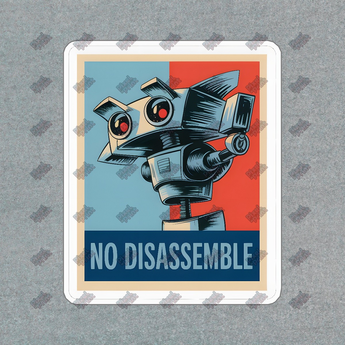 Vintage Retro Robot Sign No Disassemble Classic Sci Fi Decor Pop #8835