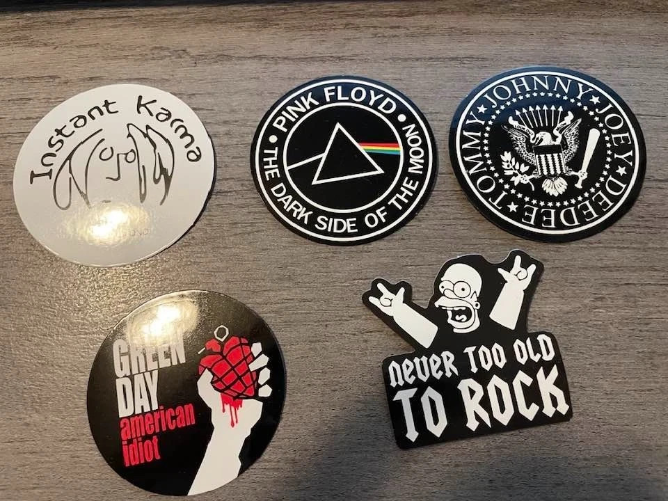 YOUR CHOICE of 8 Music Stickers/Guitar Decals-Rock/Punk/Alternative/Grunge-READ!