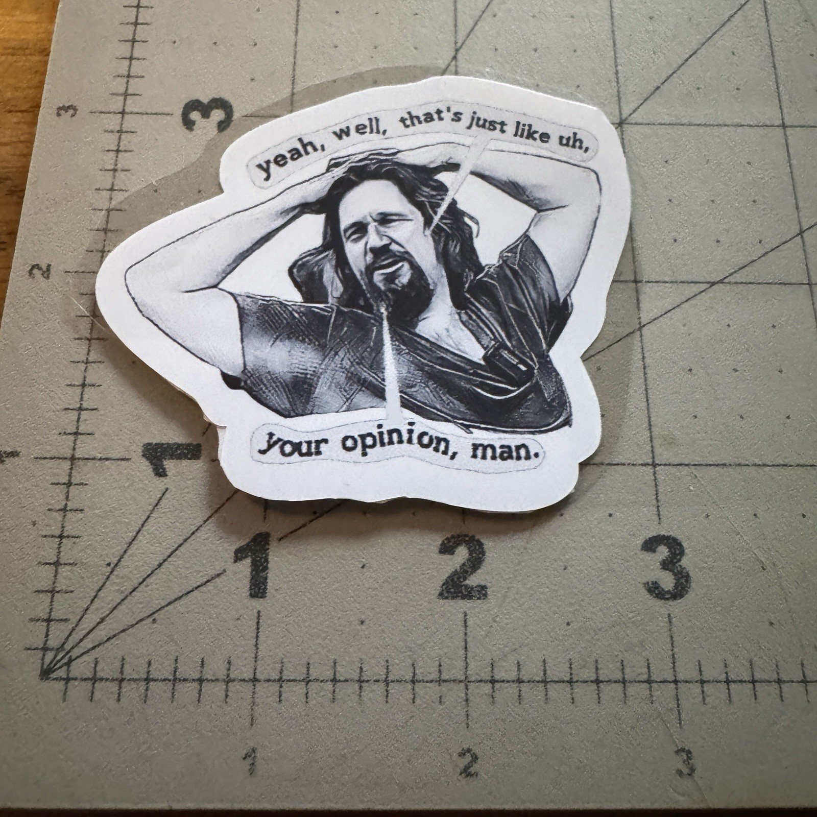 The Big Lebowski ~ 3" Vinyl Sticker The Dude Just Your Opinion Die-Cut Sticker